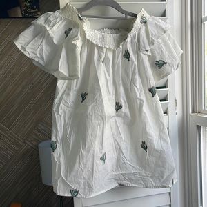VINE AND LOVE 100% COTTON OFF THE SHOULDER TOP